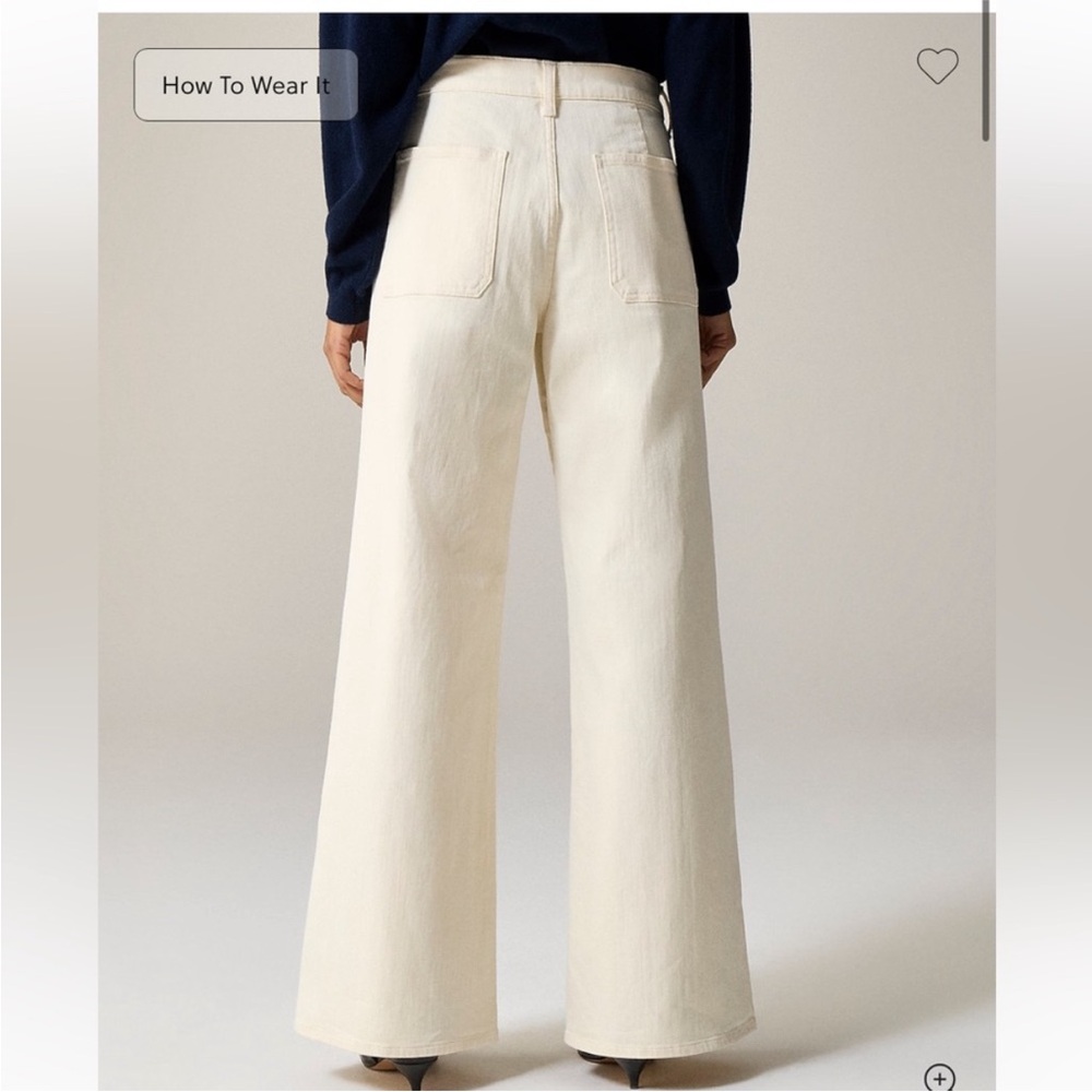 J.Crew Camp Pocket Wide Leg Jeans in Ecru Wash Size 26 - Picture 2 of 8